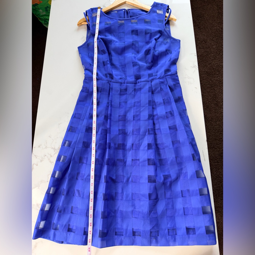 Ellen Tracy Royal Blue Sleeveless Fit-and-Flare Dress - Picture 8 of 12